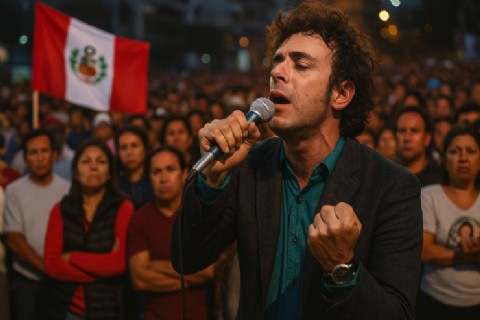 VIDEO | Cerati debe estar revolcándose en su tumba: el impresentable de Jerí interpretó "De Música Ligera"